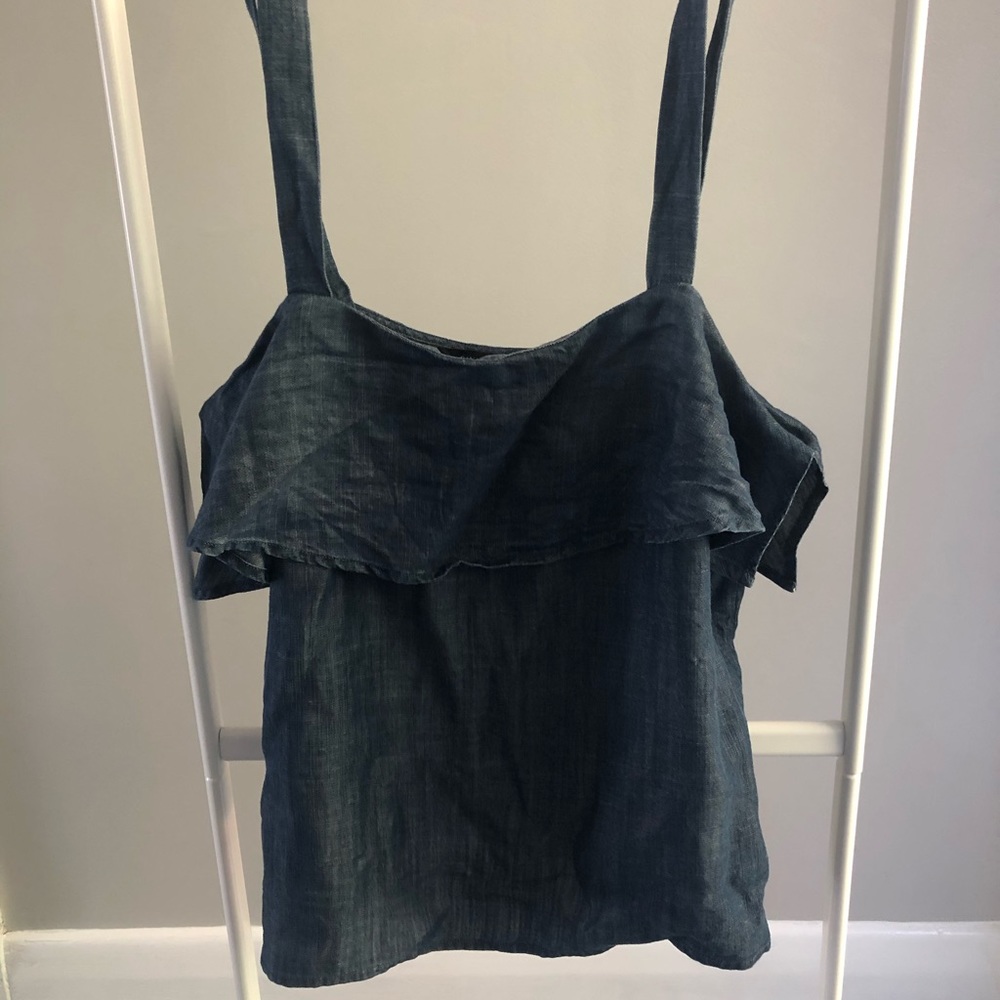 Summer tank, adjustable, light jean